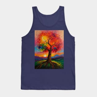 colorful sunset tree Tank Top